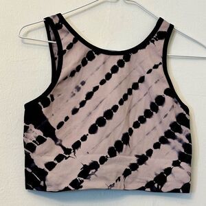 Colsie Tie Dye Cropped Tank Top Purple Black Large